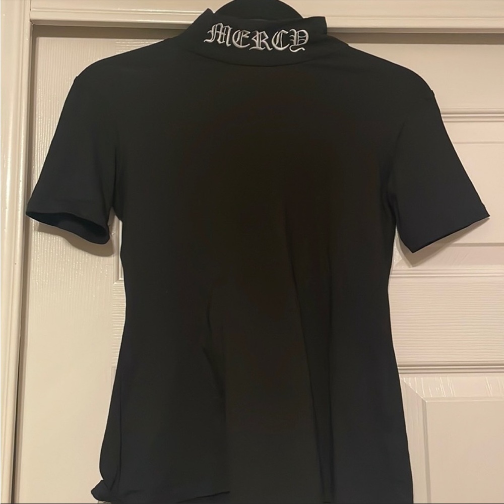 Mock Neck Embroidered Top (M)